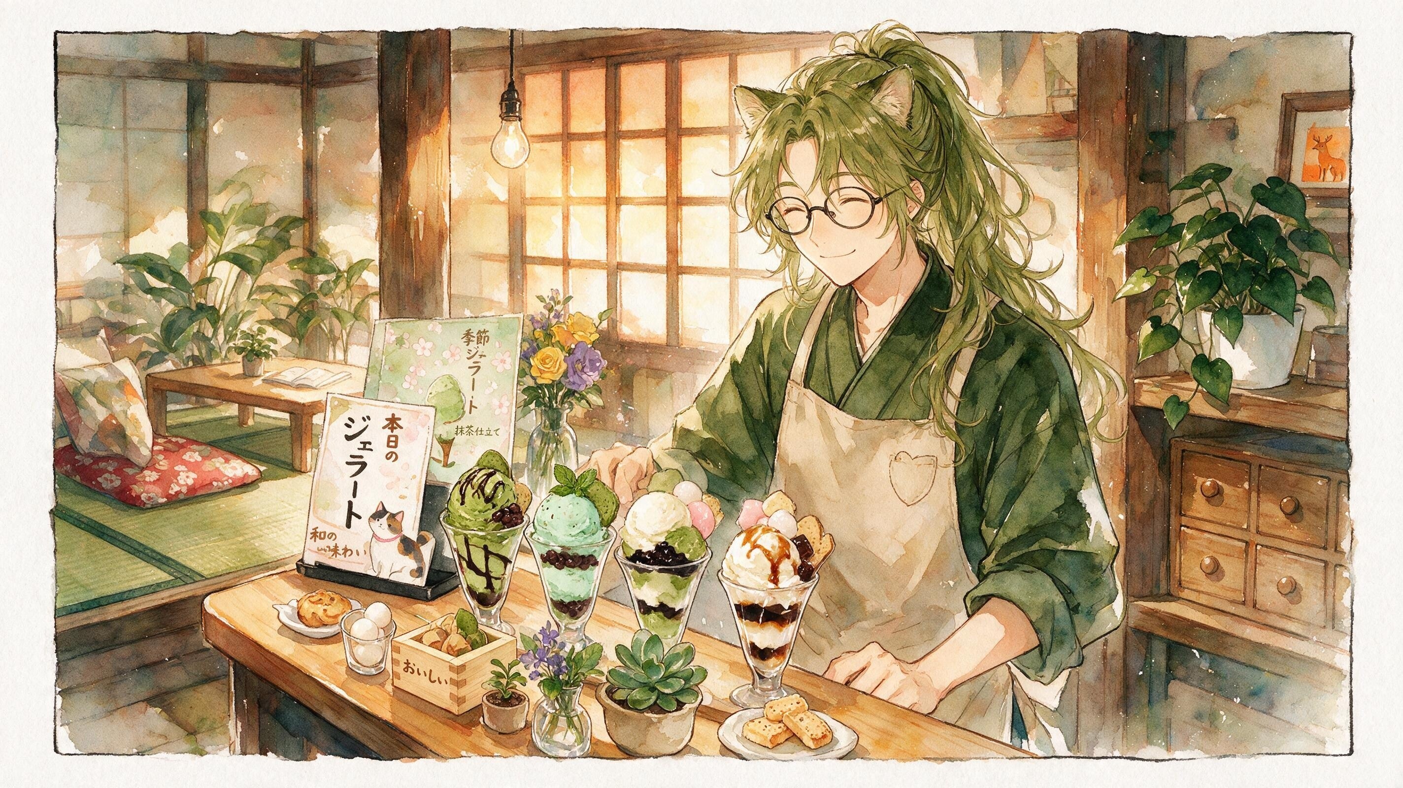 ８月２７日は、ジェラートの日、ちんすこうの日 | の人気AIイラスト・グラビア