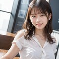ストライプ柄シャツの女性 12枚目