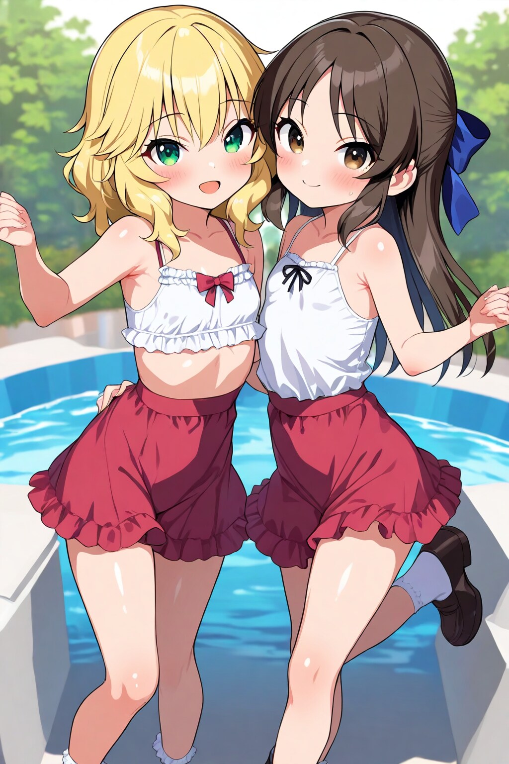 噴水前にて