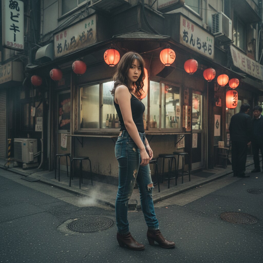 飲み屋街の裏路地 | の人気AIイラスト・グラビア