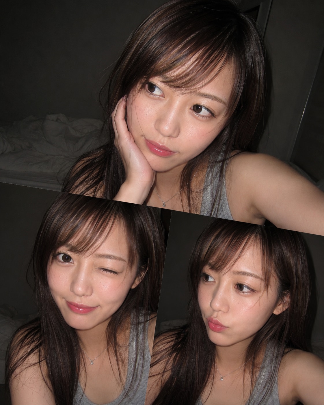 自撮りする女性