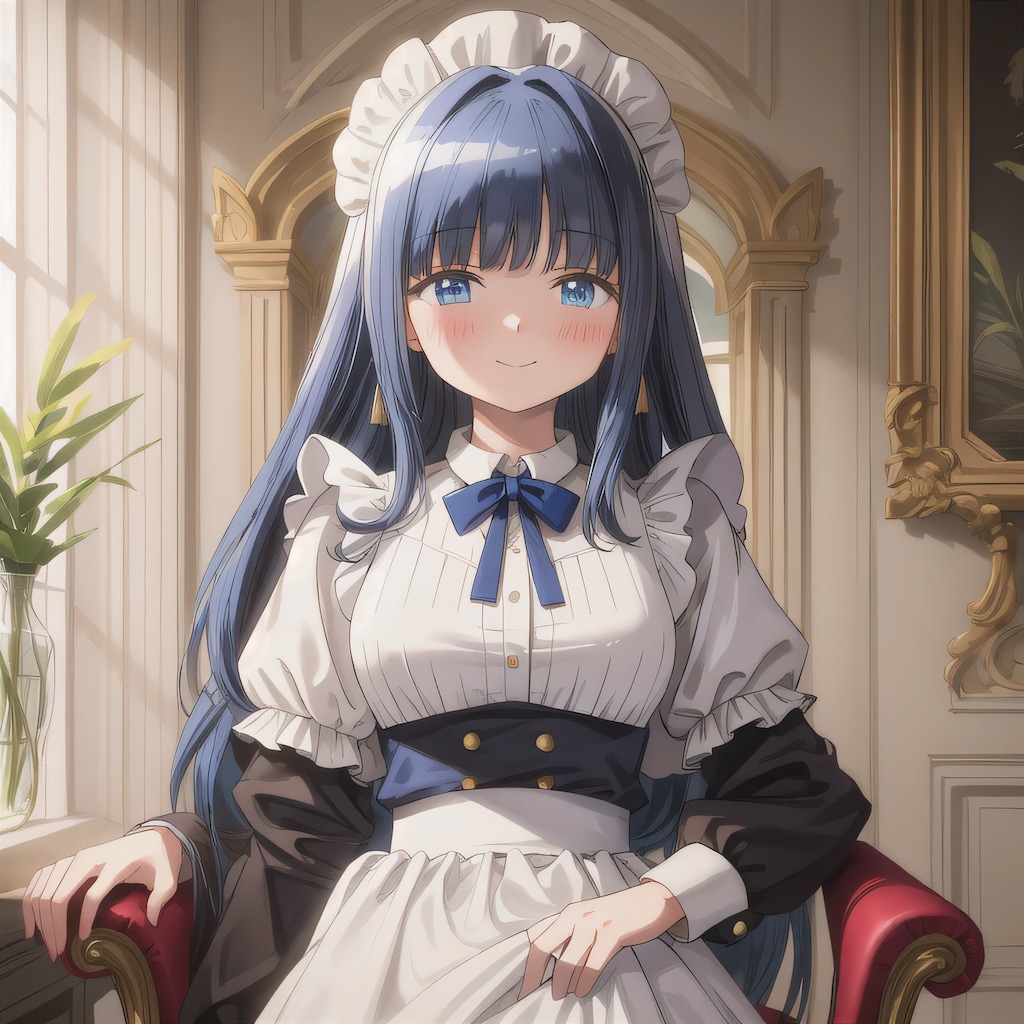 黒髪ロングでメイド服の少女４１