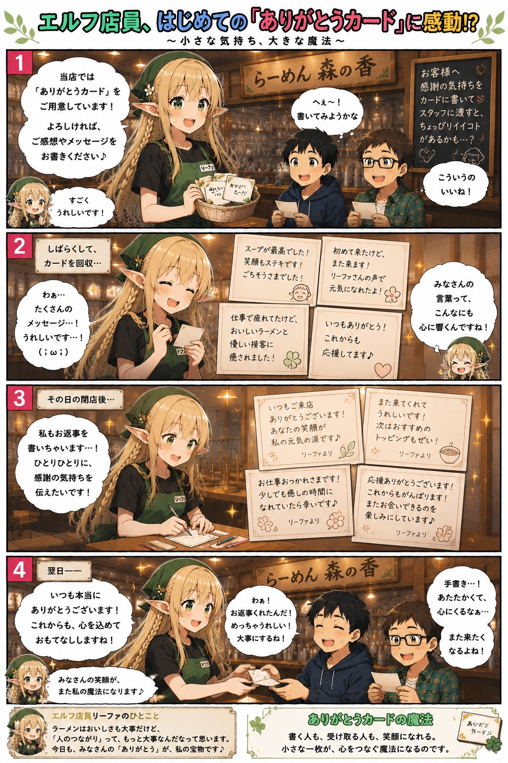 ラーメ屋で働くエルフの女の子