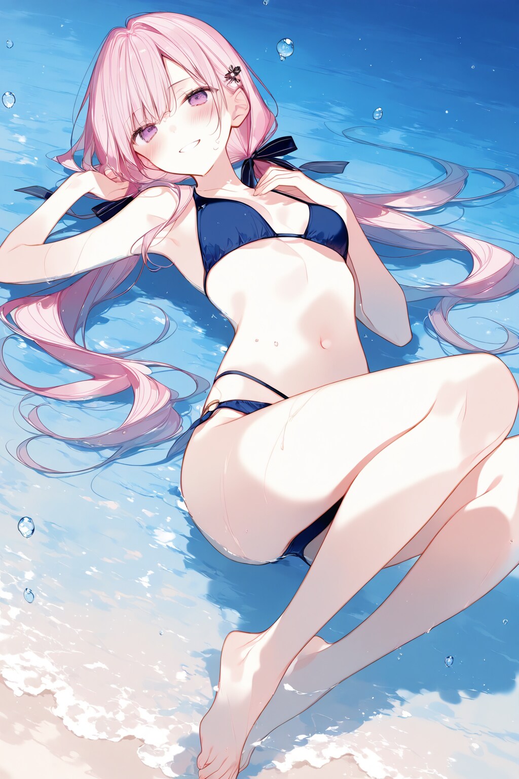 桃香、水辺で