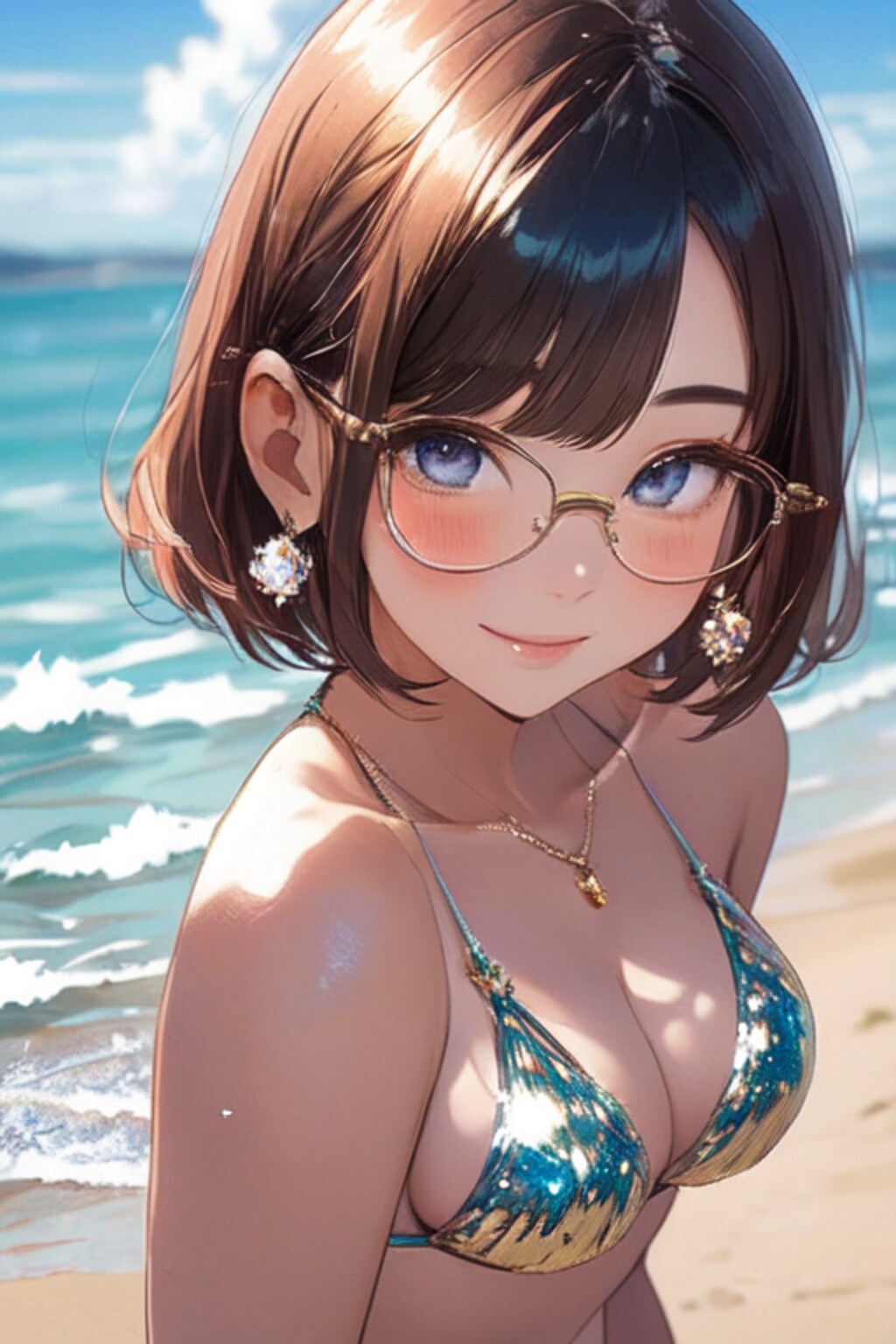 水着と眼鏡と女子高校生と