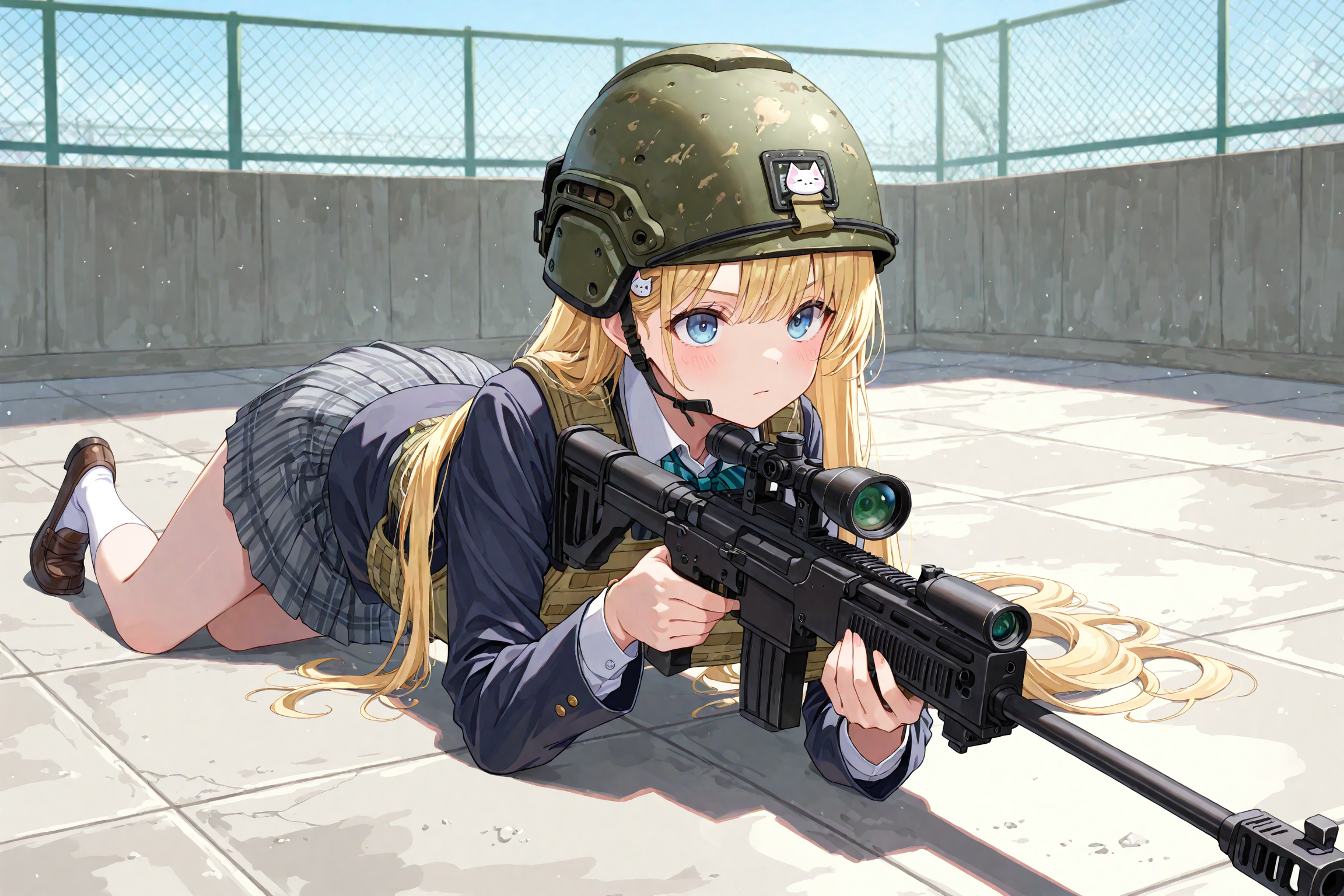 狙撃銃を構えるひまりちゃん