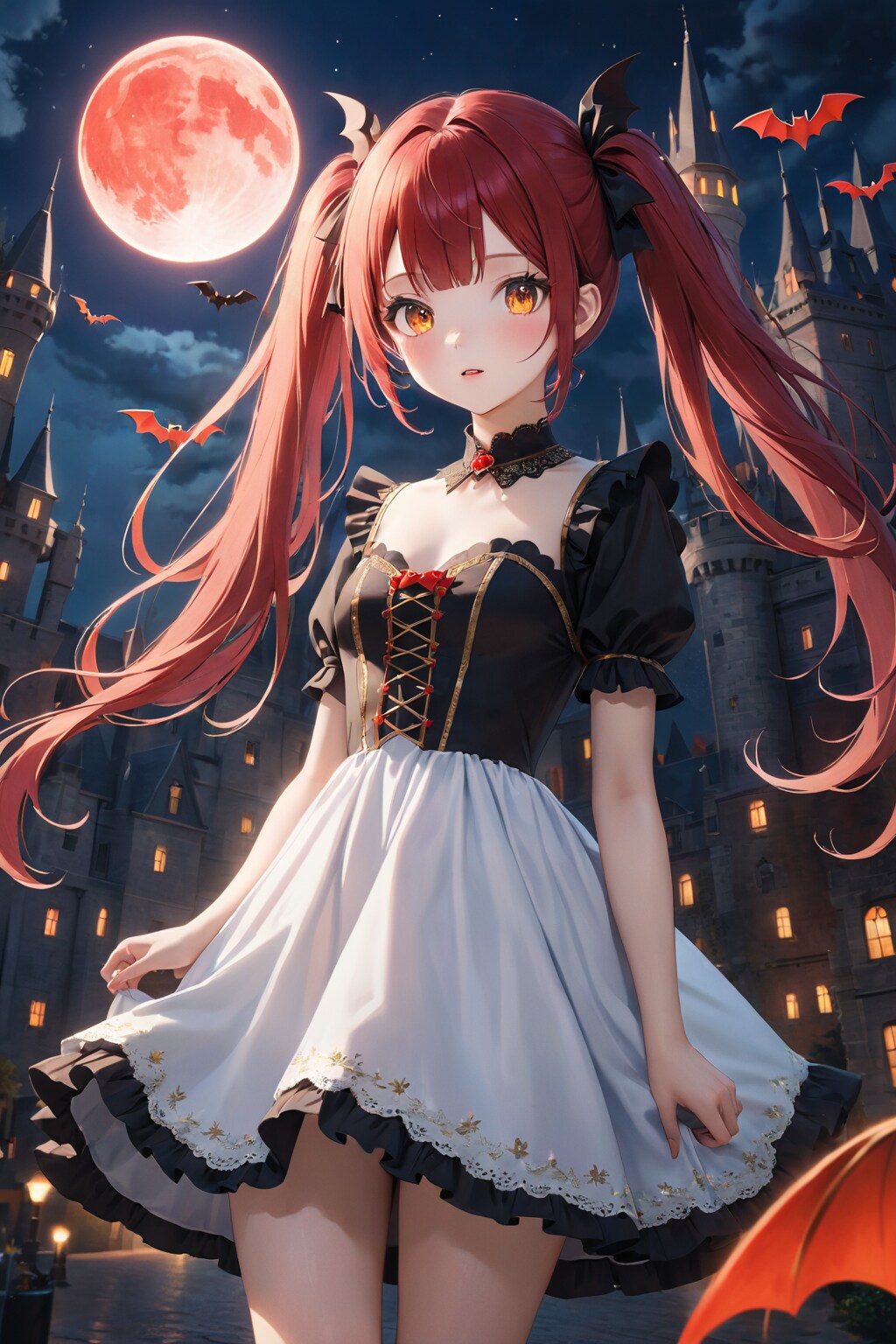 ヴァンパイア城の前で | の人気AIイラスト・グラビア