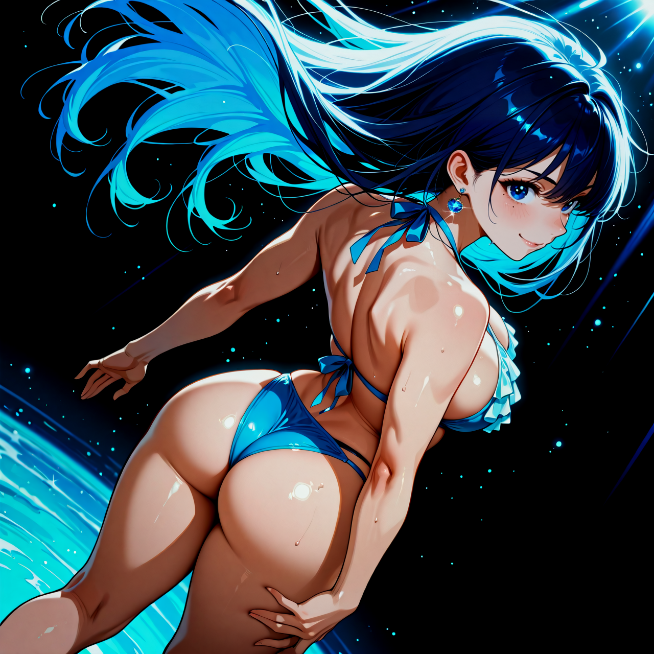 漆黒の海辺で、あいのミステリアス・ブルー