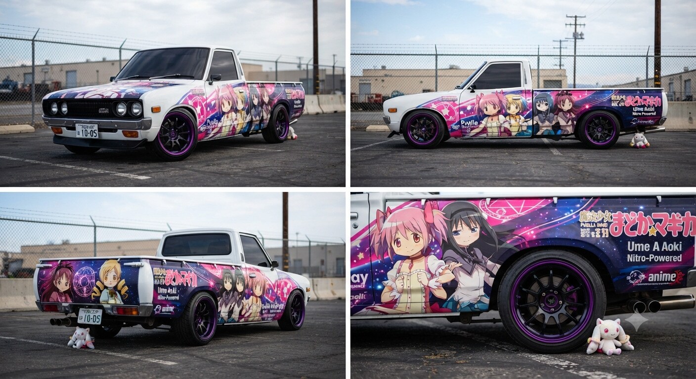 ダットサントラックまどマギ痛車 | の人気AIイラスト・グラビア