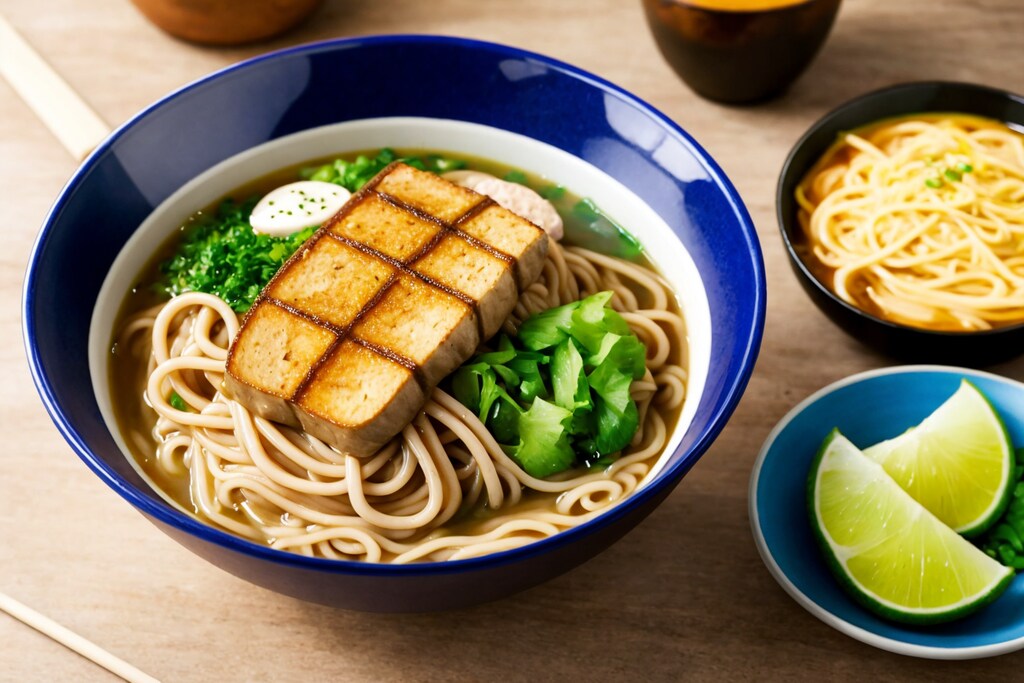 惜しい！天ざるそばやなくてスパム蕎麦や！