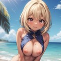二次おっぱいポロリ196《金髪褐色スリングショット風》 5枚目