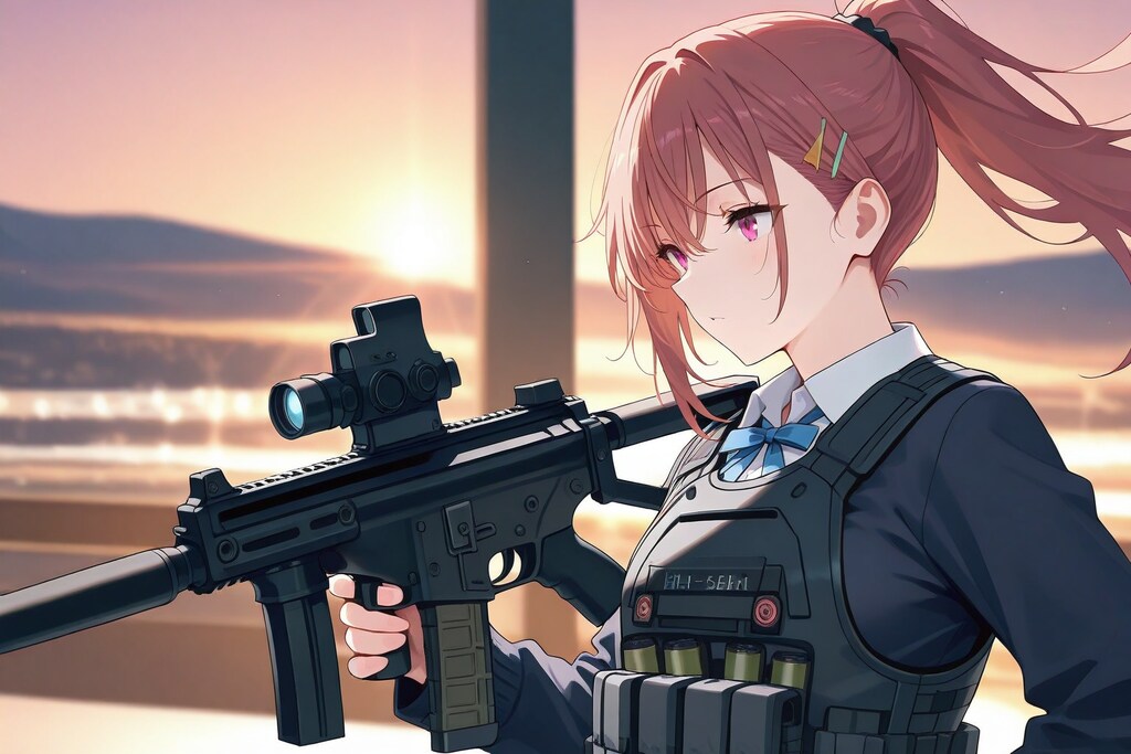 武装JK　Ver.06 ー 夕陽を背景に佇む ー