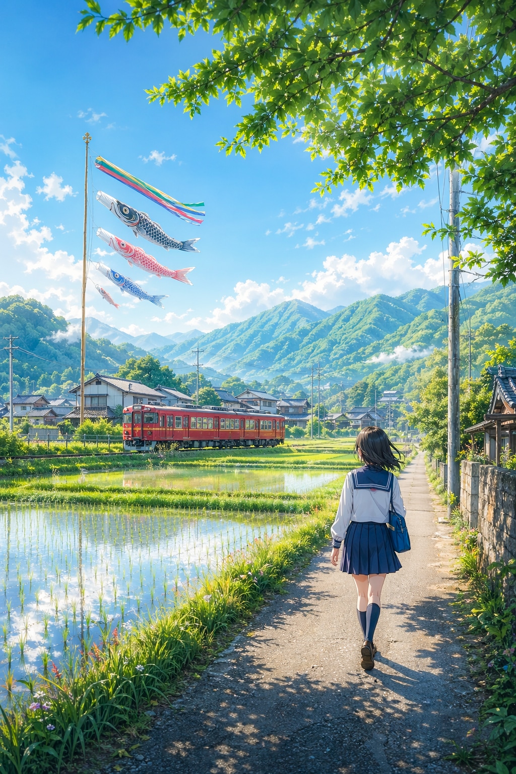 鯉のぼり、風に泳ぐ日