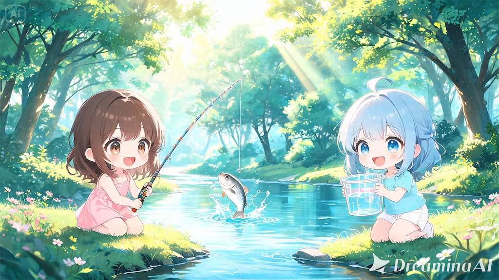 今日の夏休み（川釣り１）