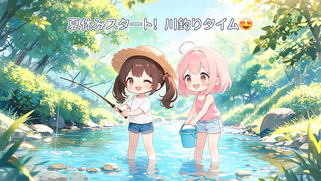 今日の夏休み（川釣り１）