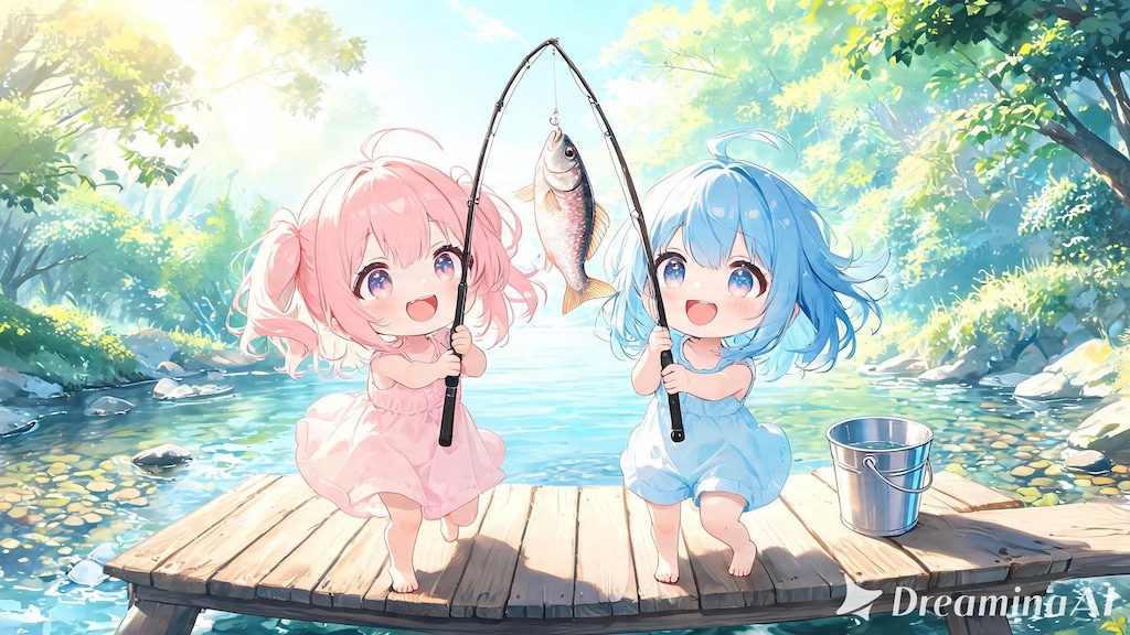 今日の夏休み（川釣り１）