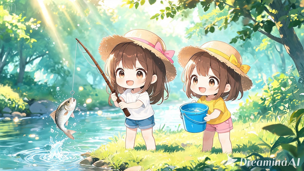 今日の夏休み（川釣り１）