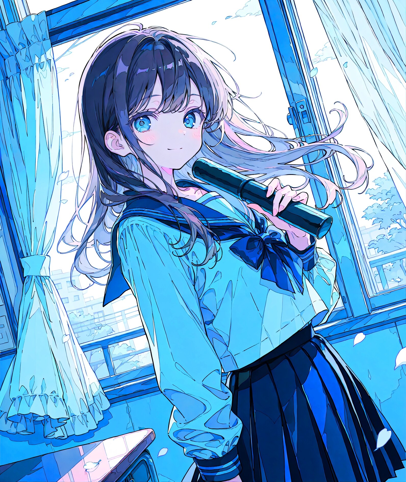 卒業する少女