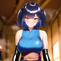 青髪ショートボンデージくノ一ちゃん NovelAI試作 3枚目