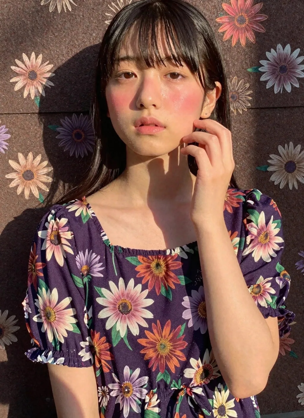 花柄ワンピース