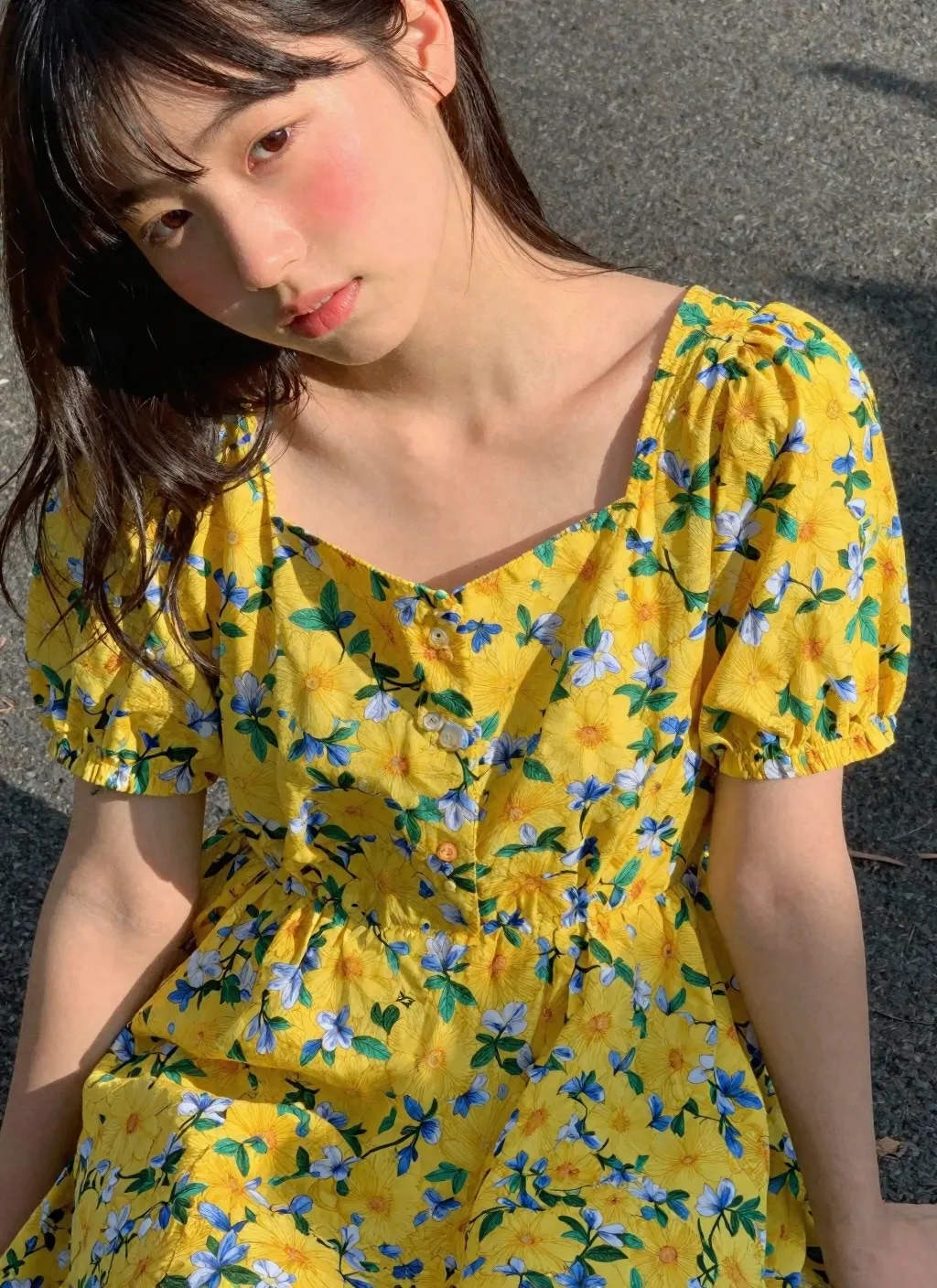 花柄ワンピース