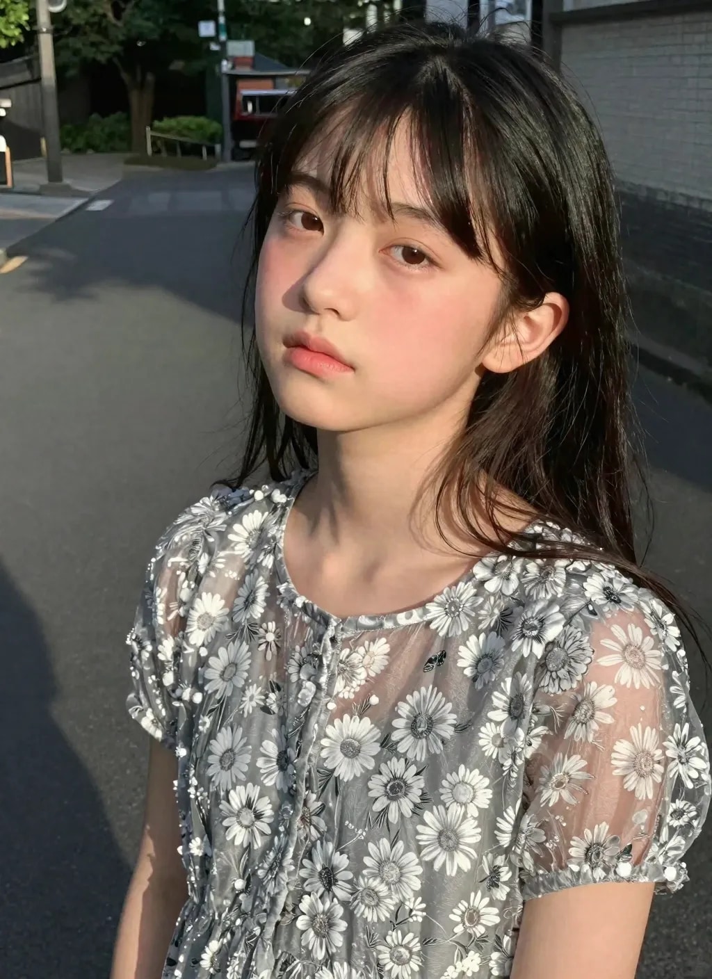 花柄ワンピース