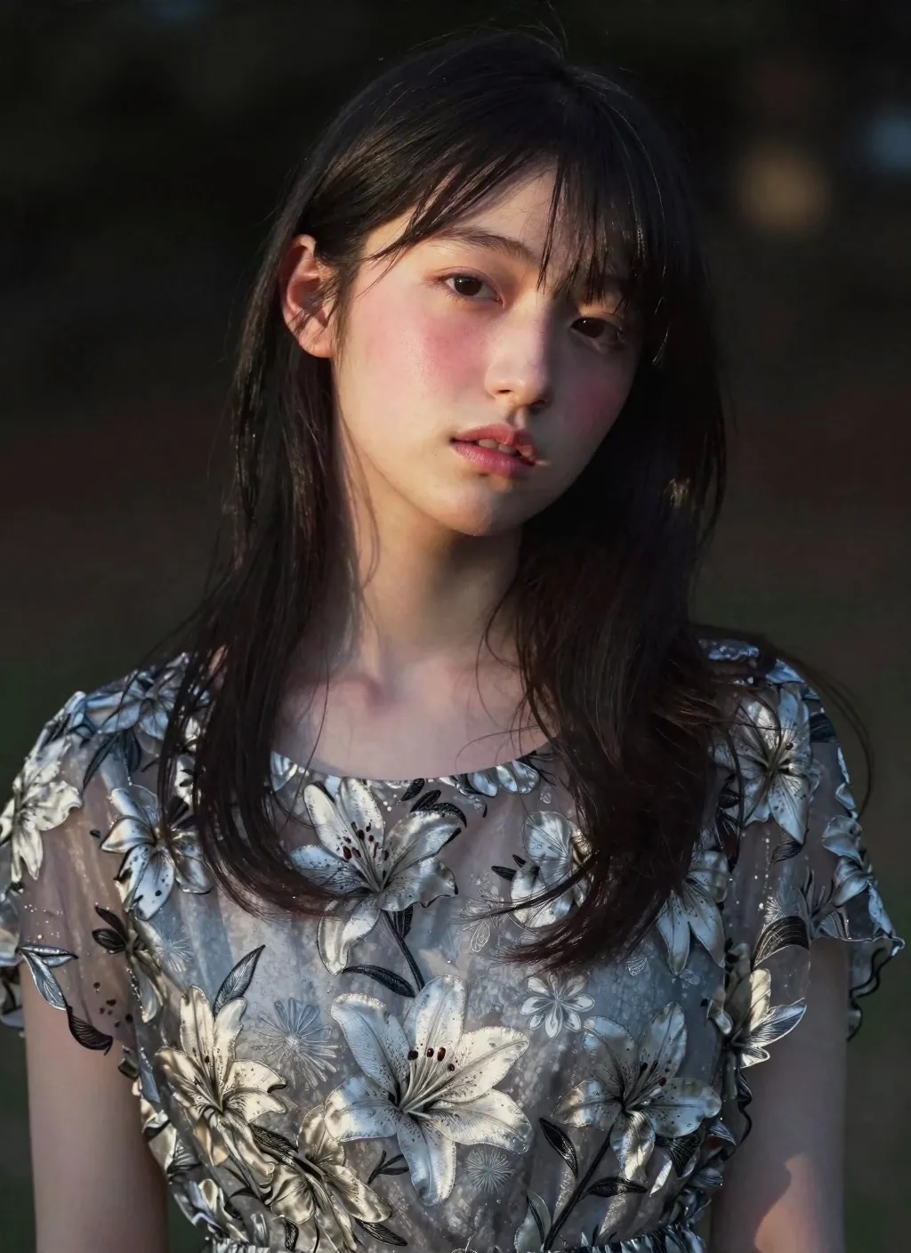 花柄ワンピース