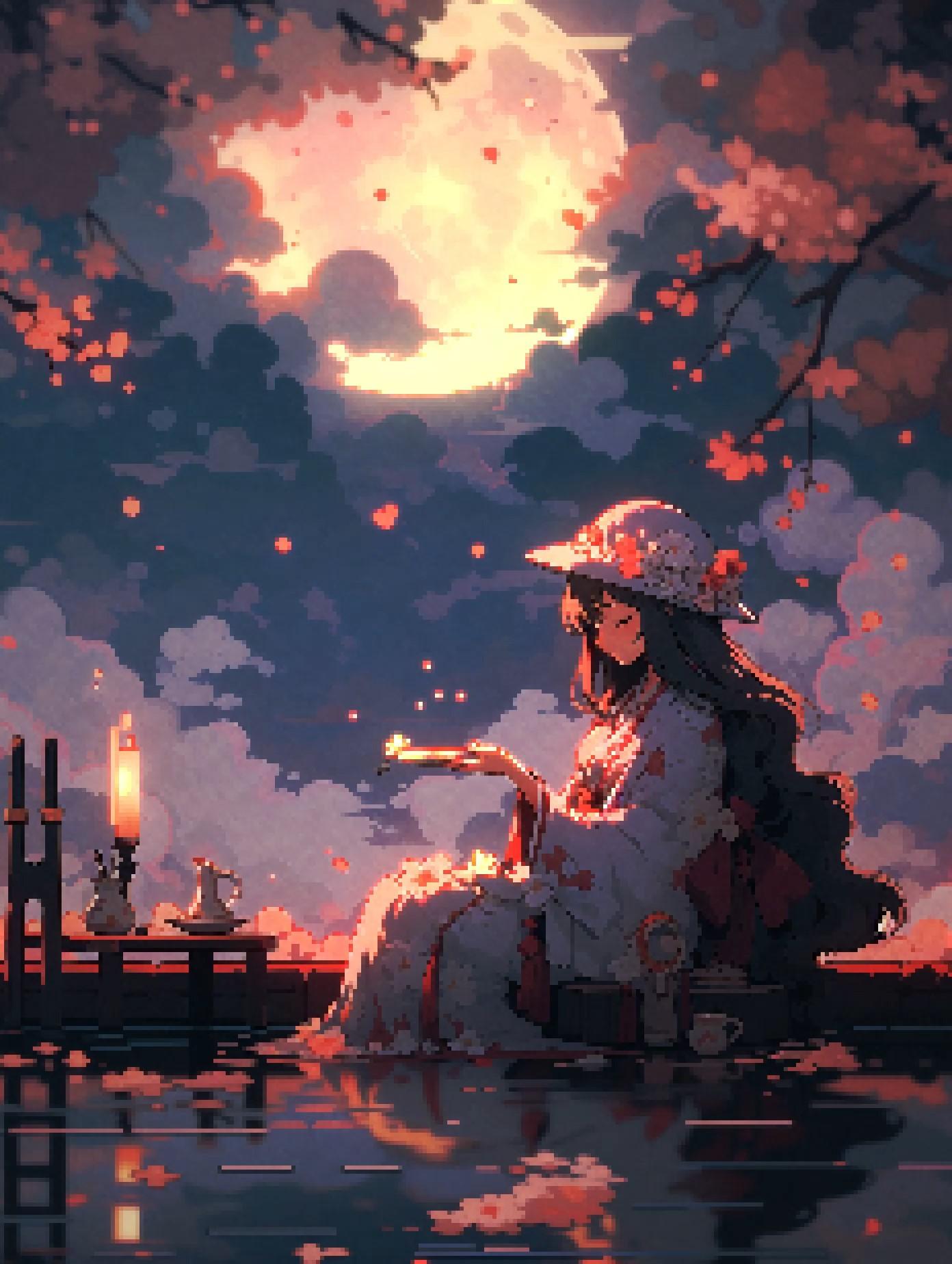 月見花見で一杯