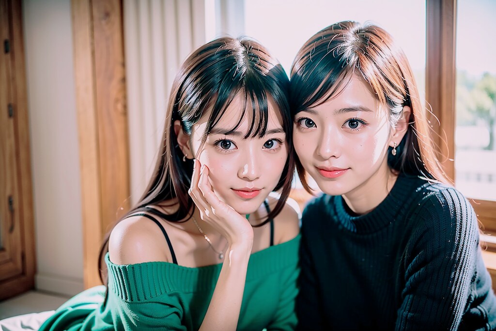 オフショルのサマーセーター