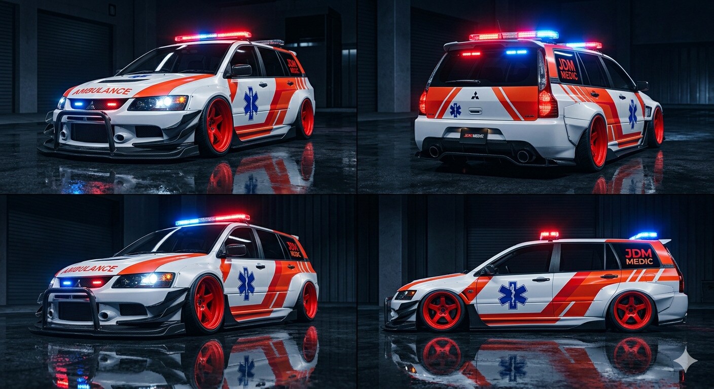 ランサーエボリューションワゴン救急車のドリ車