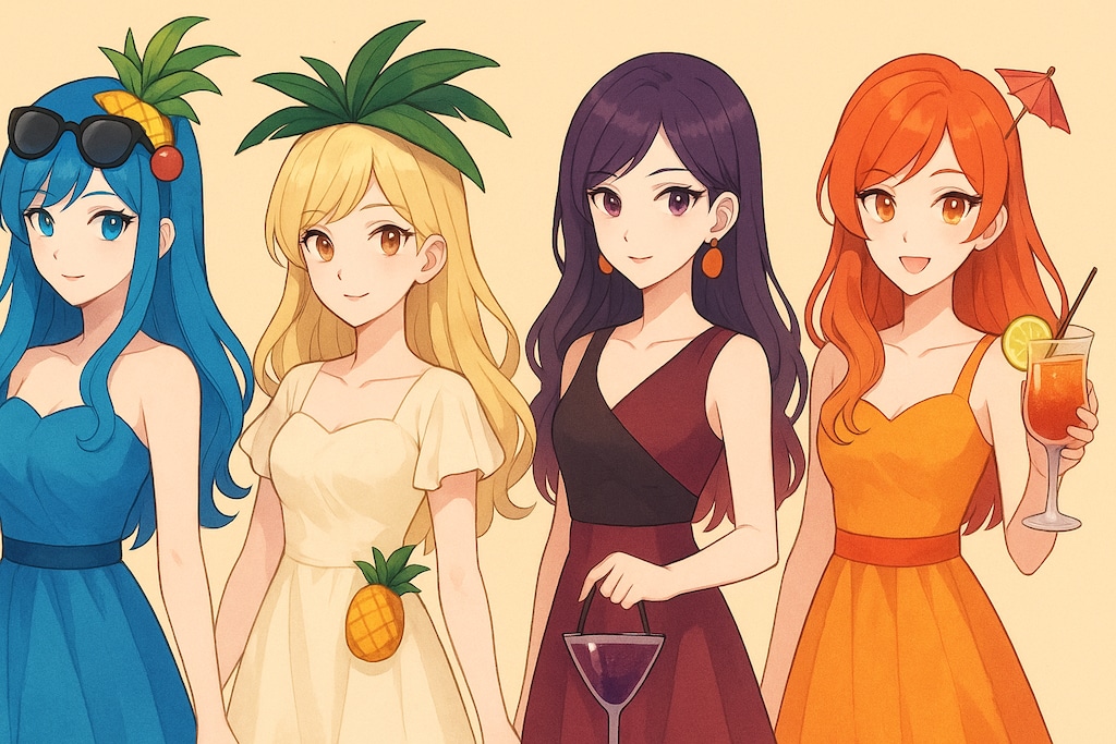 擬人化したドリンクたち