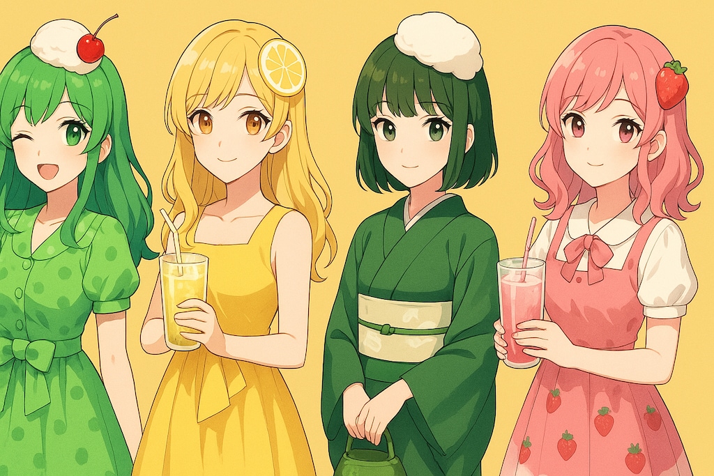 擬人化したドリンクたち