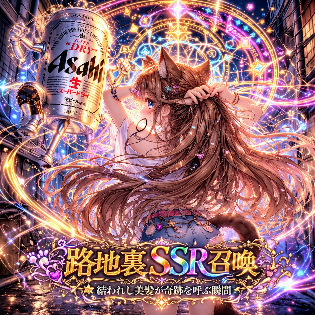 路地裏SSR召喚のキレイな髪を結ってる小さな女の子