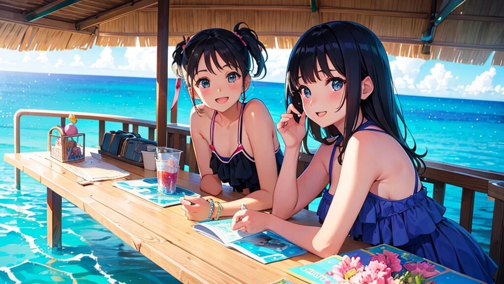 グアムの水上バーにて