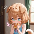 ケモミミわんこちゃんにリアル料理 4枚目