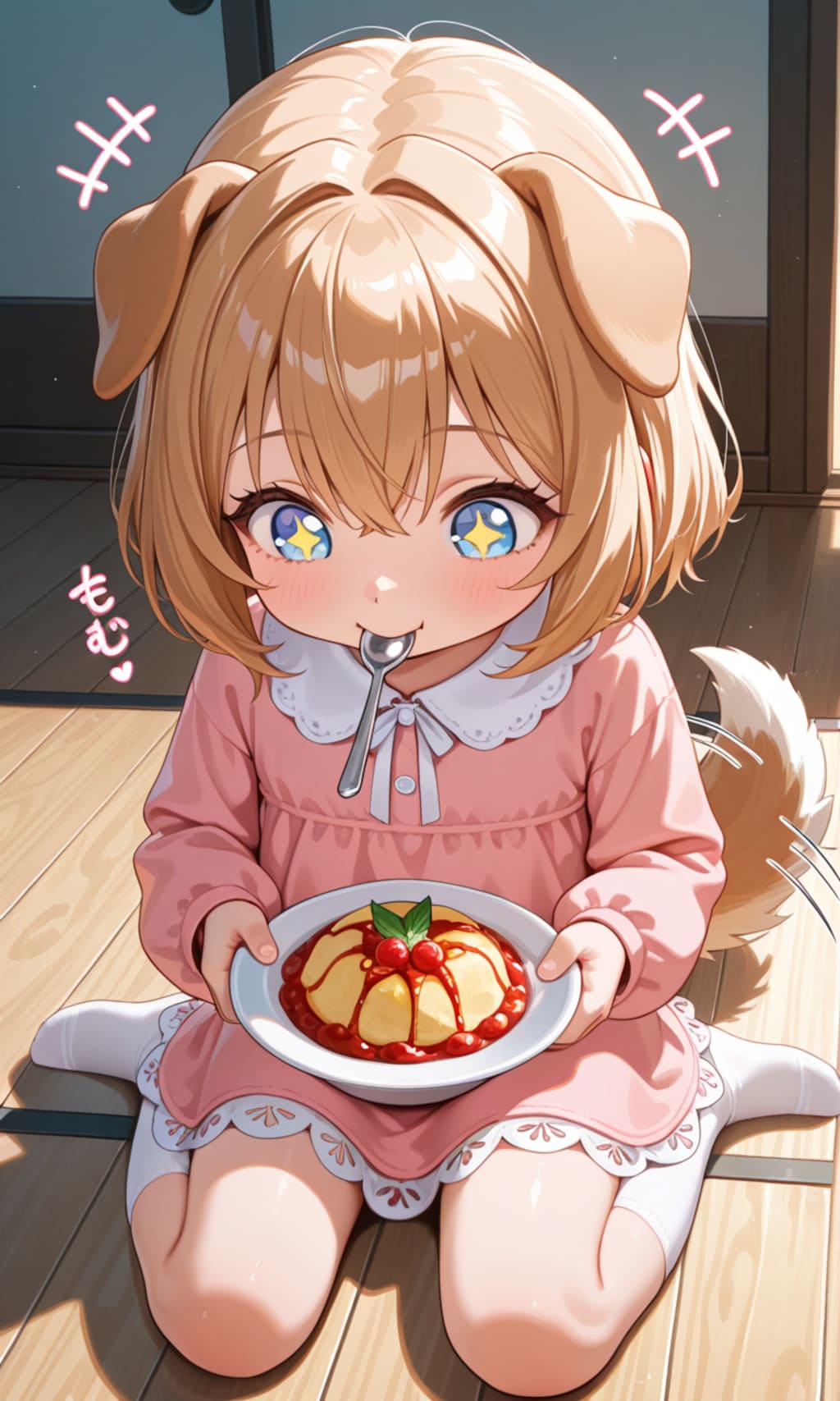 ケモミミわんこちゃんにリアル料理