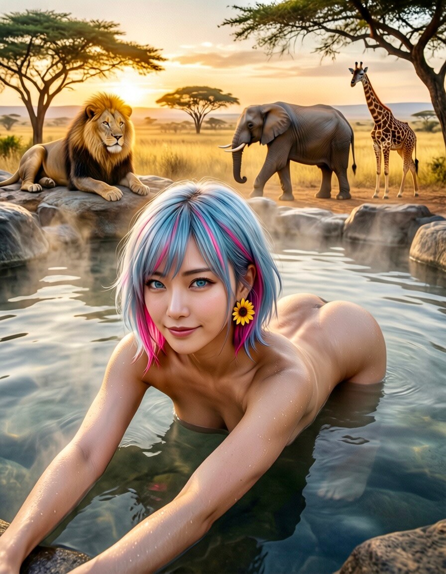 雫💧サファリ露天風呂