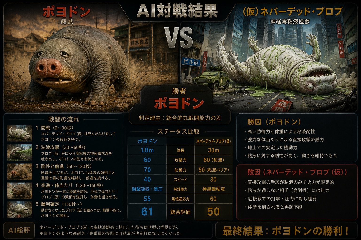 (仮)ネバーデッド・ブロブ vs 鈍獣ポヨドン
