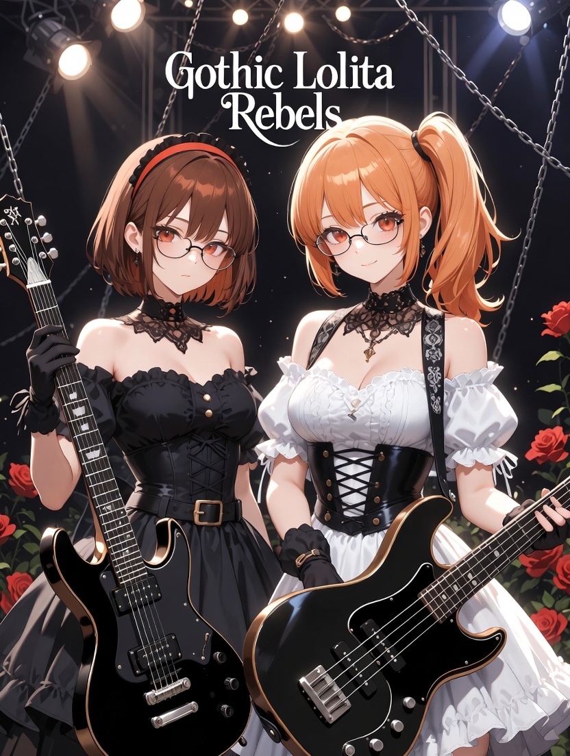 ゴスロリバンド風ジャケ写 | の人気AIイラスト・グラビア