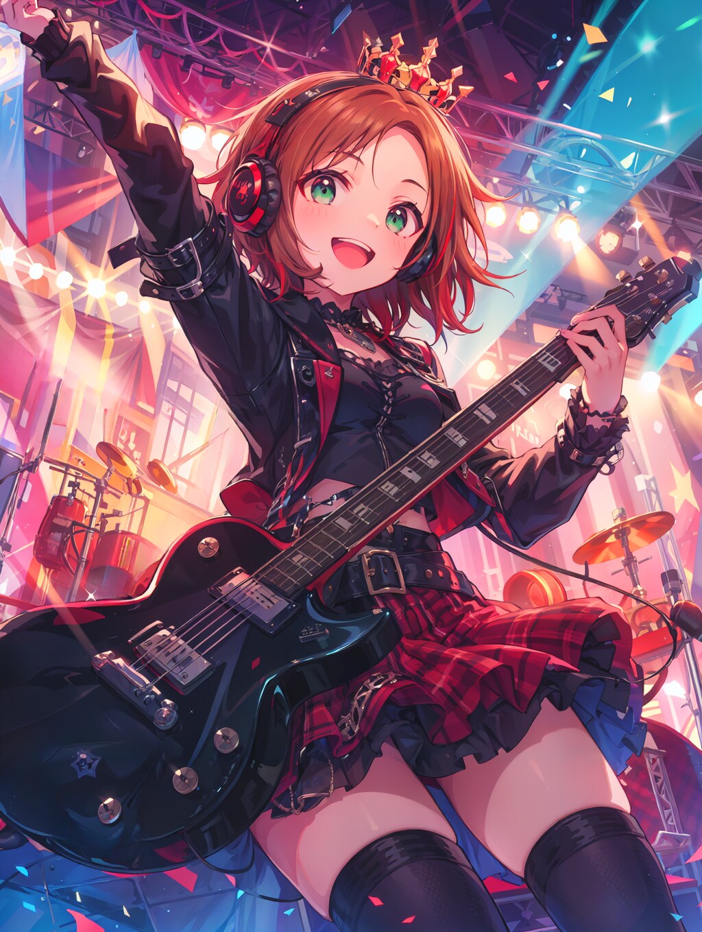 ヘッドフォンと王冠が似合うロックアイドル