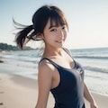 ER 3 お家近くの海岸でストレッチ これから学校行くよ🍀 2枚目
