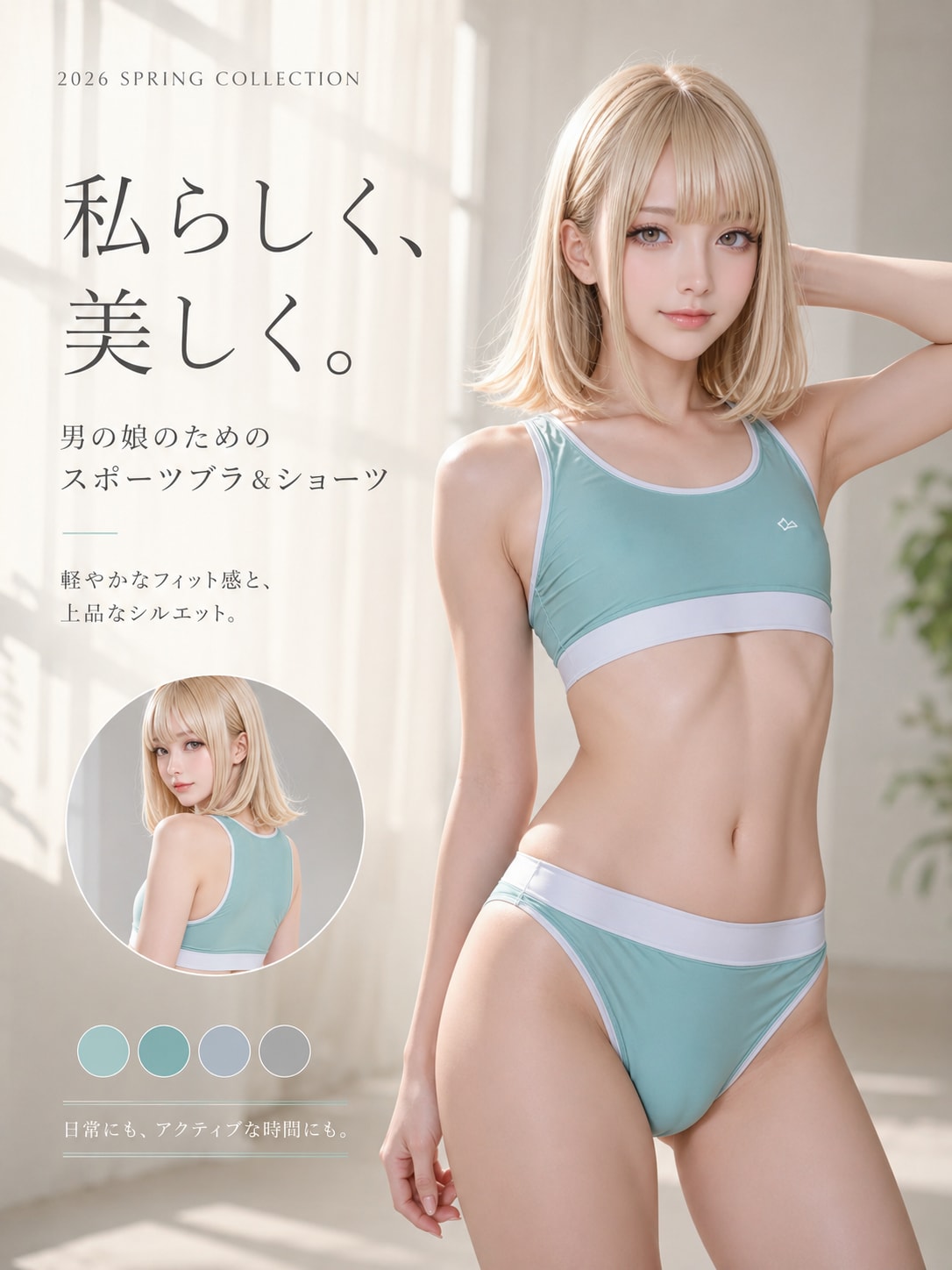 男の娘のためのスポブラ＆ショーツ特集