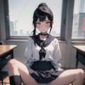 制服姿の「なかのさん」の下着を撮影【LoRA付き・パンチラ・M字開脚】 4枚目