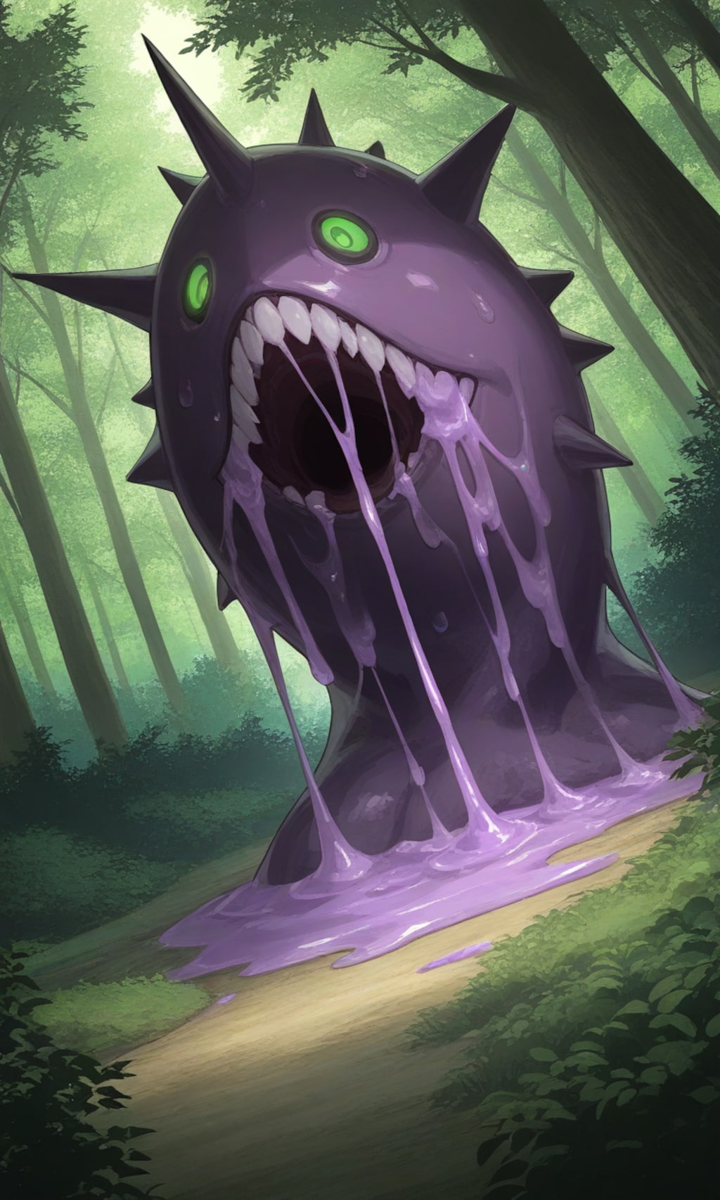 謎の液体を吹くモンスター