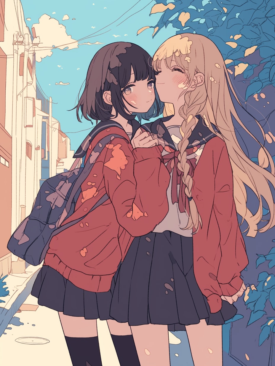 キスしたい二人のJK238 | の人気AIイラスト・グラビア