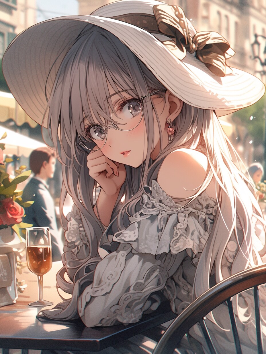 カフェとメガネ女子