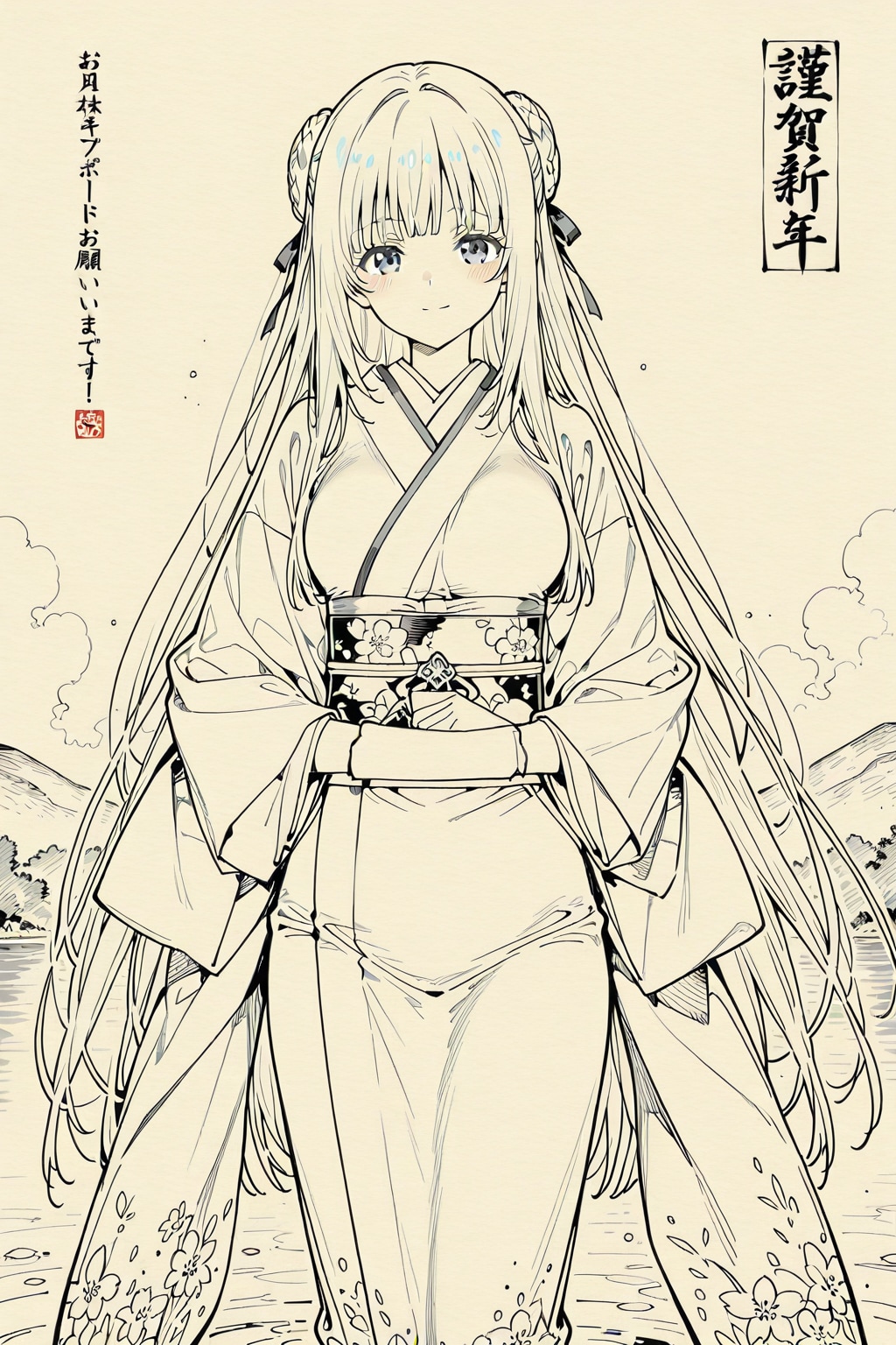 日本画で描く「田沢湖の辰子姫」