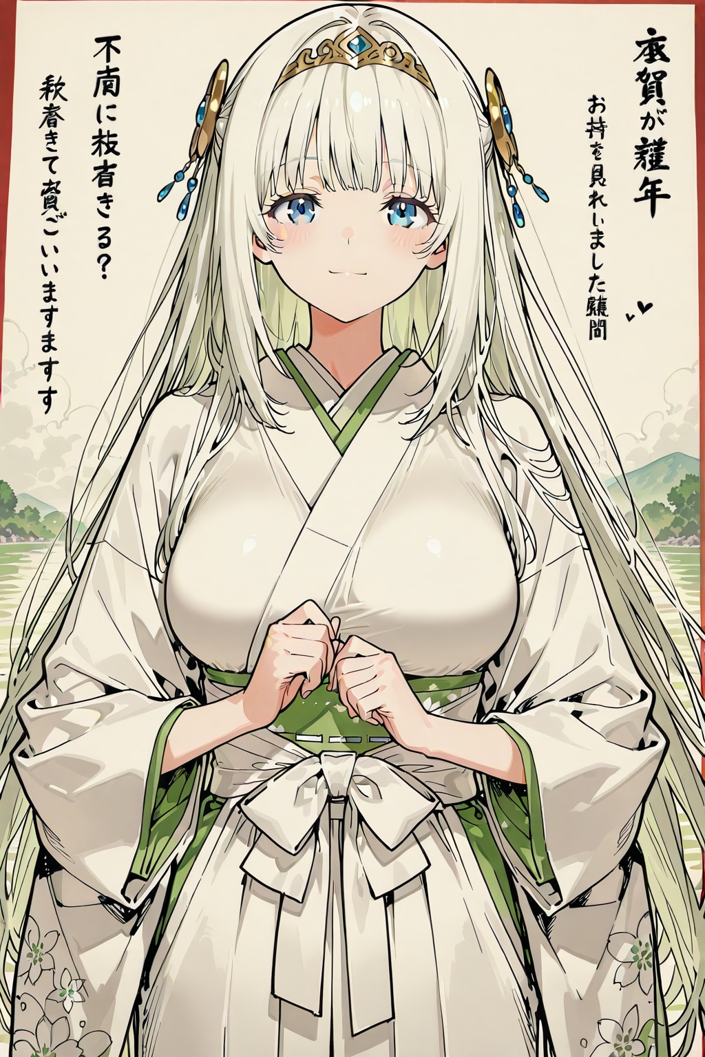 日本画で描く「田沢湖の辰子姫」 | の人気AIイラスト・グラビア