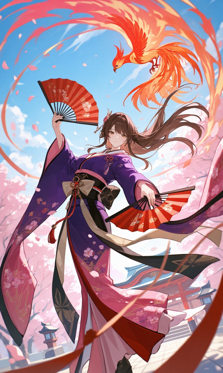 鉄扇女子と朱雀 | の人気AIイラスト・グラビア