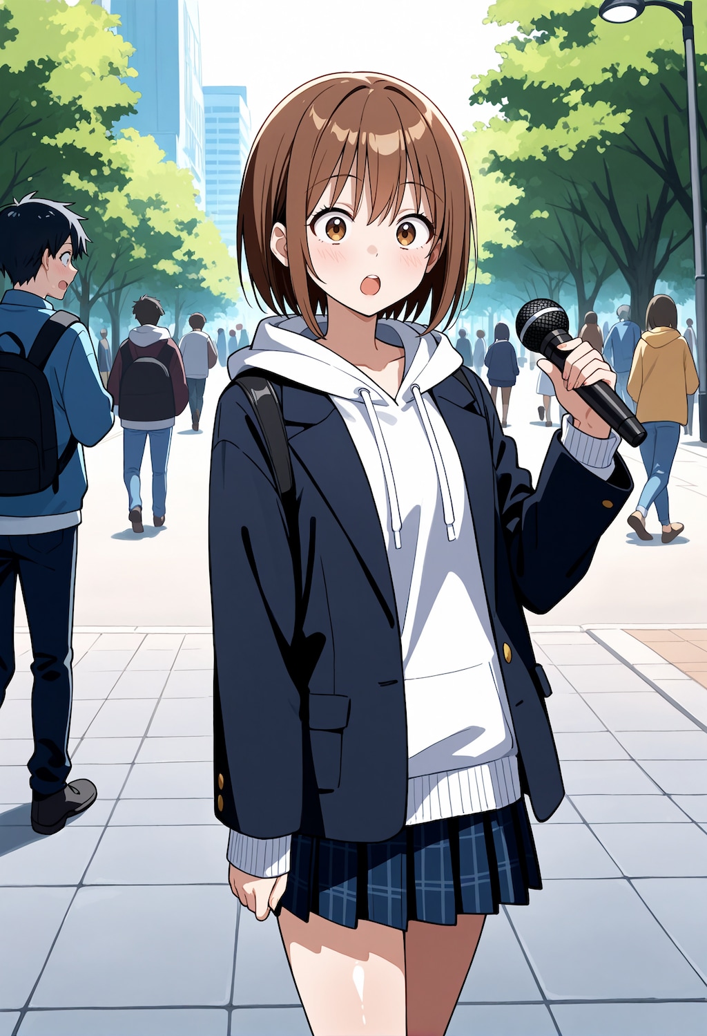 街頭インタビューに捕まったJK